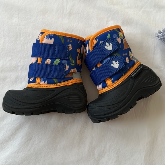 Waterproof boots, toddler size 5, blue, orange, lights up with each step, - Picture 2 of 8